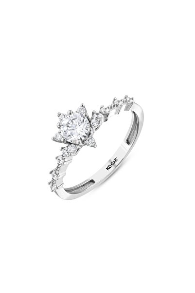 Koçak Lotus Taşlı Tektaş Altın Yüzük