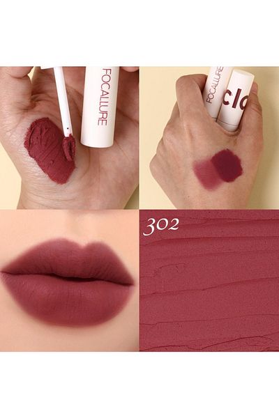 Focallure Velvet Matte Liquid Lipstick Satin-Finish Full Coverage Lip Color