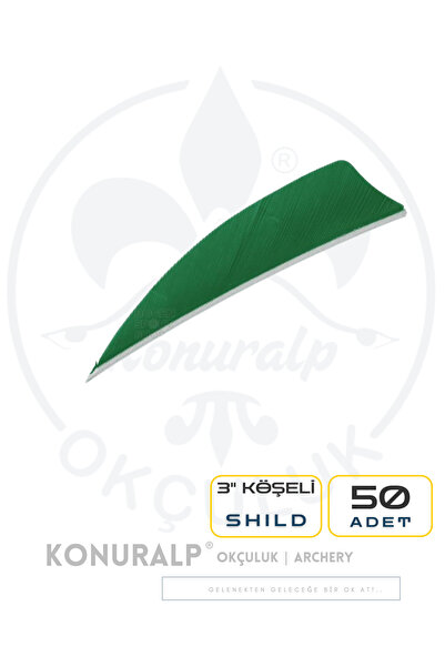 KONURALP OKÇULUK 3 Inç Gerçek Tüy / Köşeli-shild / 50 Adet - Geleneksel Okçuluk