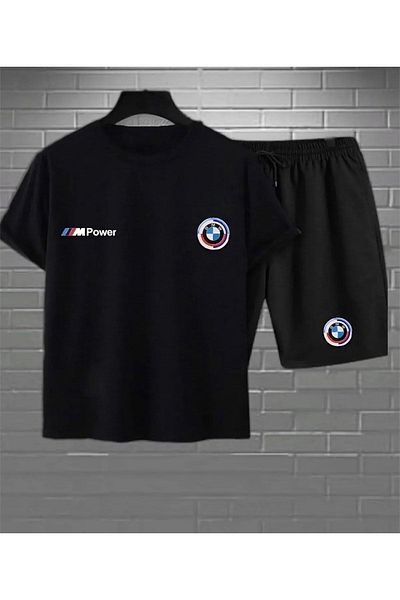 NEW TRENDY COLLECTİON Bmw Printed Original Unisex Summer T-shirt and Sweatpants 2-piece Set Combination Set