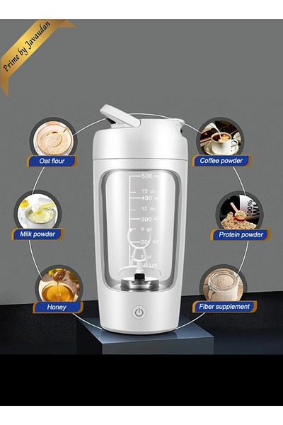 Prime by Javaudan Electric Protein Shaker Bottle with protein powder storage container for Protein, Shakes-pre workout