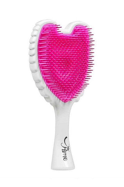 Prime by Javaudan Hair Brush Wet Tangle Detangler Hairbrush comb for women - Gloss White Pink Bristles