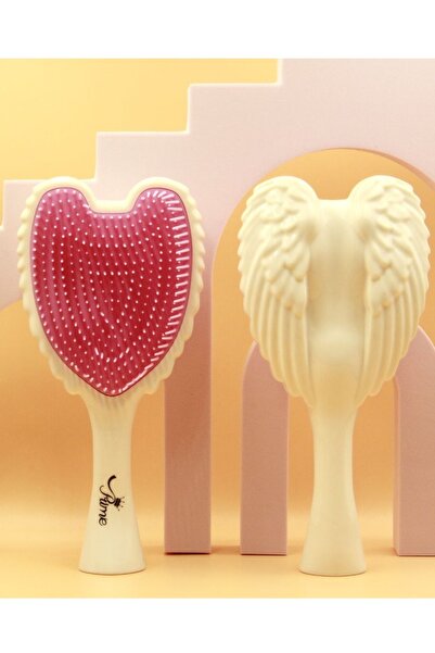 Prime by Javaudan Hair Brush Wet Tangle Detangler Hairbrush comb for women - Gloss White Pink Bristles