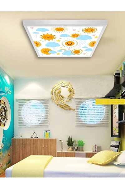 Gökyüzü Panel Güneşli-bebek Odası Avize-60cmx60cm-54watt-led-bebek Avize-güne...