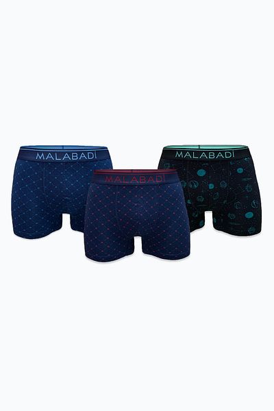 Malabadi Ανδρικό μοτίβο 3 τεμαχίων Premium Collection Modal Boxer 3m252