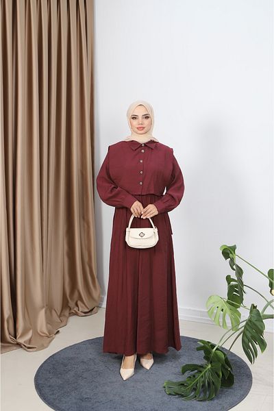 NİSUM MODA Shirted Modal Dress