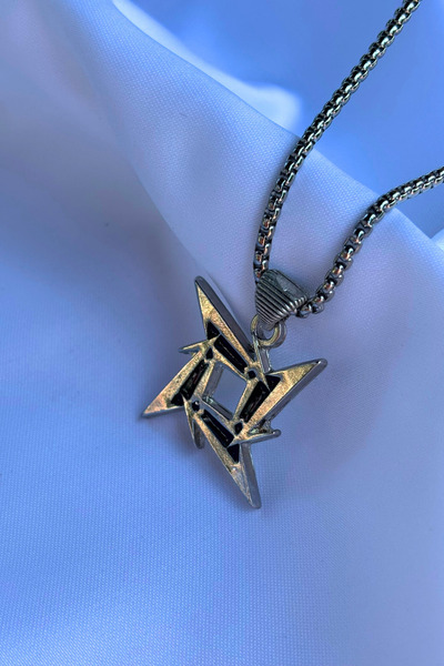 Begondio Ninja Yıldızı El İşçiliği Paslanmaz Çelik Zincir Erkek Kolye