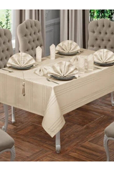 MADAME LUDA Dertsiz Keten Kumaş Siline Bilir Leke Tutmayan Masa Örtüsü.(BOYUT...