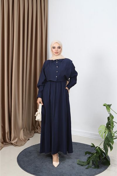 NİSUM MODA Shirted Modal Dress