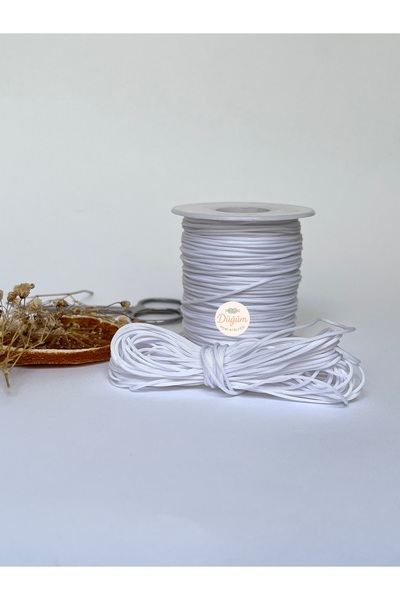 Düğüm Hobi Atölyesi 1 mm Beyaz Paracord Paraşüt İpi 1 Metre Bileklik Tespih Kolye Makrome Halhal Takı Tasarım İpi