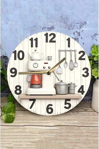 kutuTR Kitchen Style – Mutfak Temalı MDF Duvar Saati | Sessiz Mekanizma | 3D Görünümlü sdw230