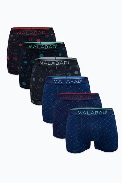 Malabadi Ανδρικό μοτίβο 6 τεμαχίων Premium Collection Modal Boxer 6m252