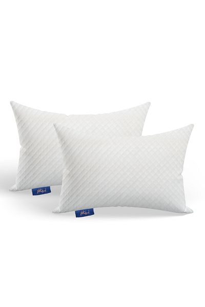 Neyam 2- Piece Pillow Set with Extra Filling Foam and Washable Pillowcase , 43x40x21 cm
