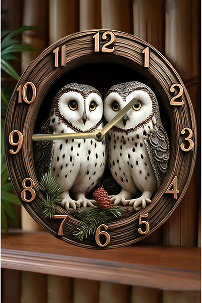 kutuTR Sessiz Yuvarlak Ahşap Duvar Saati, Kuvars Hareketli 3d Görünümlü 2d Saat Sdw