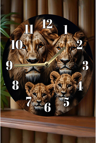 kutuTR Sessiz Yuvarlak Ahşap Duvar Saati, Kuvars Hareketli 3d Görünümlü 2d Saat Sdw Serisi