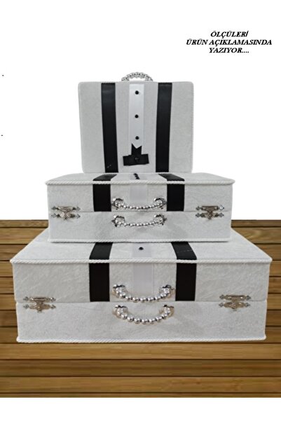 Sonem Çeyiz Çeyiz Sandık Gelin Damat Çanta Bohça Kutusu 3lü 0567