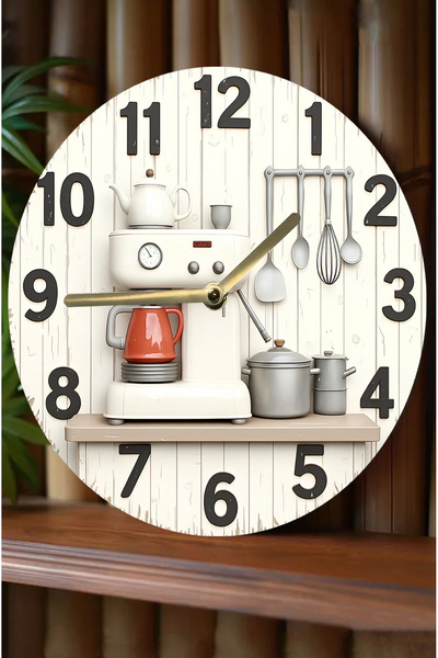 kutuTR Kitchen Style – Mutfak Temalı MDF Duvar Saati | Sessiz Mekanizma | 3D Görünümlü sdw230