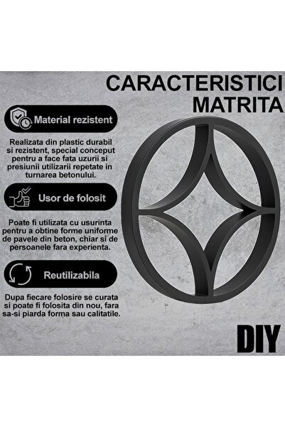 NEXTLY NEXTLY concrete paving mold, durable plastic, 39x39x3.8cm, 21-15 black