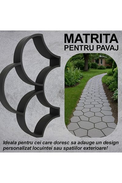 NEXTLY Matrita pavaj din beton NEXTLY, plastic durabil, 52x35x4cm, 21-14 negru