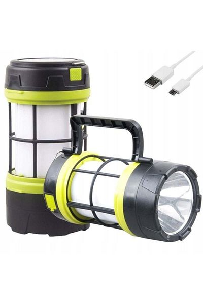 divendi-ro Solar lantern - LED flashlight for camping, hiking, trekking - Black/Yellow