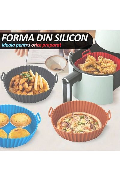 NEXTLY Forma din silicon pentru Air Fryer/cuptor/microunde NEXTLY, reutilizabila, maro