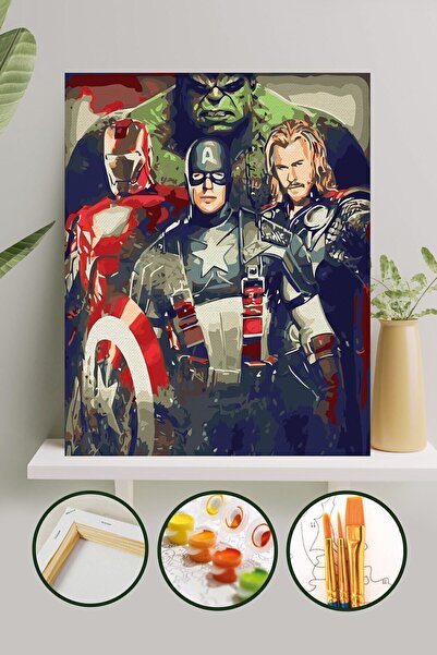 Palmiye Hobi Sanat Kırtasiye Sayılarla Boyama 40x50 Cm Tuval Seti Fırça Boya ...