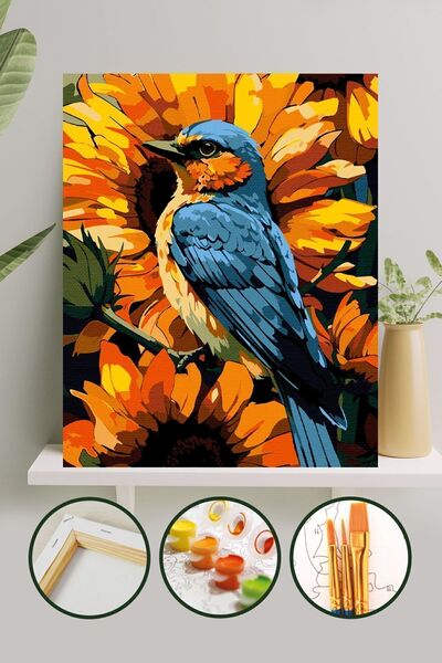 Palmiye Hobi Sanat Kırtasiye Sayılarla Boyama 40x50 Cm Tuval Seti Fırça Boya ...