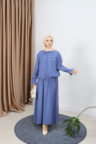 NİSUM MODA Modal Suit with Zippered Skirt