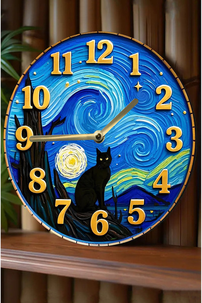 kutuTR Sessiz Yuvarlak Ahşap Duvar Saati, Kuvars Hareketli 3d Görünümlü 2d Saat