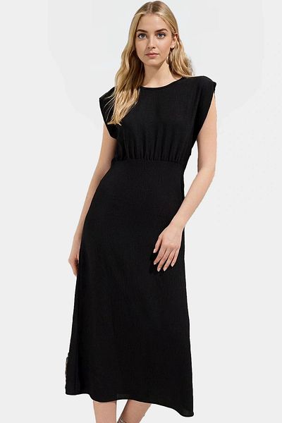 PayBuy Women's a Line Midi Length Polyester Woven Dress High Quality Comfortable Cut for Summer Seasons
