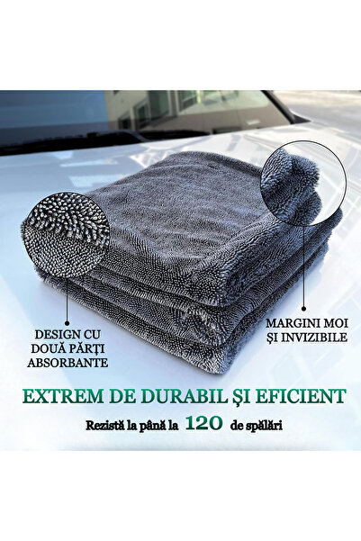 VENTLEX Prosop Auto Microfibra, Ultra Absorbant 1300 Gsm, Uscare Auto Rapida Fara Urme 70x90 Cm