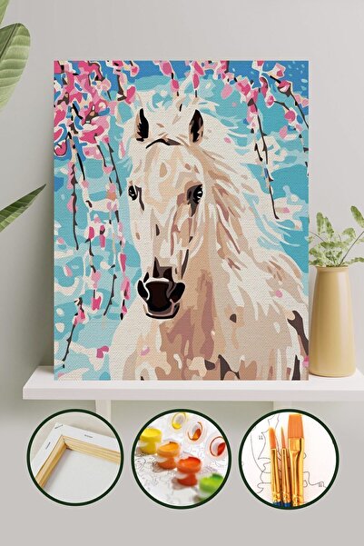 Palmiye Hobi Sanat Kırtasiye Sayılarla Boyama 40x50 Cm Tuval Seti Fırça Boya ...