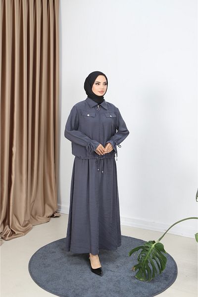 NİSUM MODA Modal Suit with Zippered Skirt