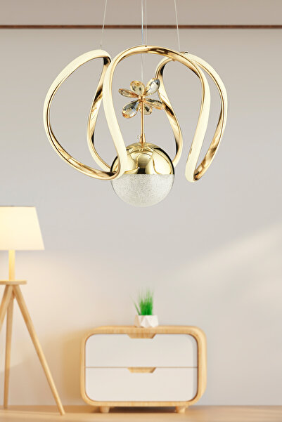 İstanbul Avize Bigiee Power Gold Modern Beyaz Power Ledli Lüx Led Avize