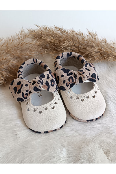 Hodore Alice Leopard Genuine Leather Baby Loafer Booties