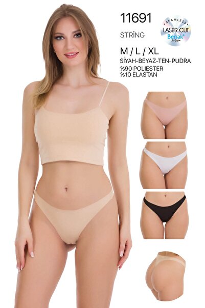 HS İÇ GİYİM 6'lı Paket Kadın Tanga String – Lazer Kesim, Iz Yapmaz Model