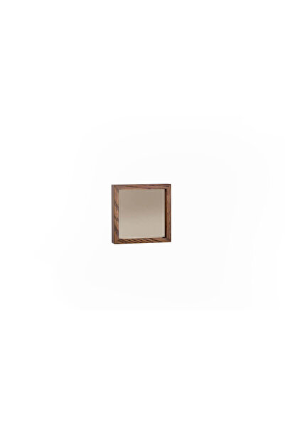 Ananas Ahşap Çerçeveli Bronz Ayna, Küçük Boy Kare – EDGE Serisi