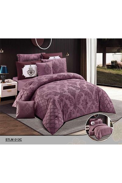 Red Rose A luxurious royal bridal bedspread with an engraved design to add a touch of elegance to your room's decor, size 240*260 cm