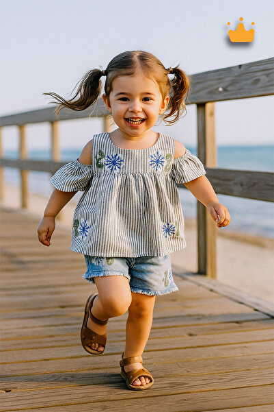 Babyhola Girl's Summer Holiday Set - Blouse and Shorts 1026