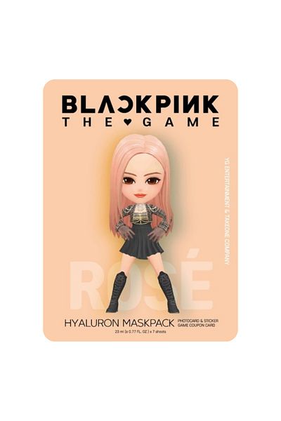 BlackPink The Game Maskpack Rose - Hyaluronic Maskpack (7 Sheet Masks Photo Card , Sticker And Game Coupon Inside )