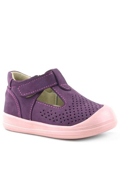 Rakerplus Shaun Genuine Leather Purple Velcro Anatomical Baby Sandals
