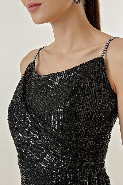 By Saygı Provazový popruh Dlouhé flitry s podšívkou vpředu s podšívkou