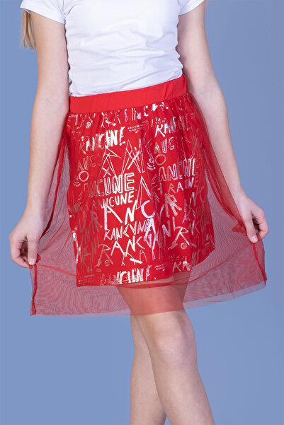 Toontoy Foiled Printed Girl's Lace Skirt