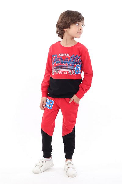Toontoy Boy's 69 Printed Cotton Tracksuit Set