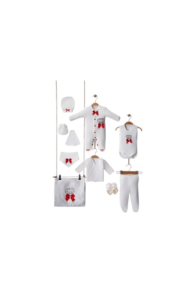 mdrandy 10 Pieces Jumpsuit with Stones Luxury Set Hospital Release 100% Cotton