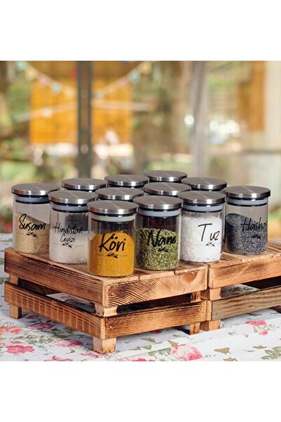 Genel Markalar 12'li Paslanmaz Metal Kapaklı 200 ml Baharat Seti