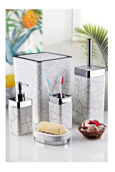 Kalbelek Home 5 Parça Çatlatma Akrilik Banyo Seti