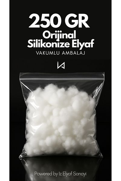 İzgi 250Gr Original Siliconeized Fiber Filler Material |   Pillow, Toy, Cloud Ceiling |   Vacuum Packaging