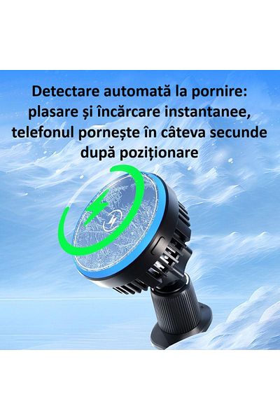zyteq ZYTEQ®️ 15W Qi car charger, MagSafe, LED, vent/dash, 360° rotatable, with cooling