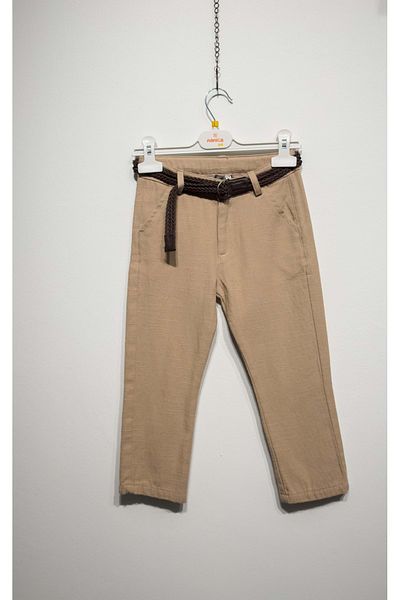 Nanica Kids Belted Linen Trousers Beige
